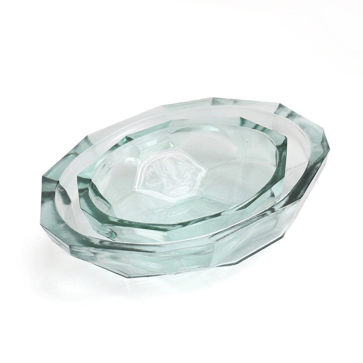 Bazar Bizar Gerecycleerde Glazen Schaal Origami Bowl Blauw Ø34 x H9 cm