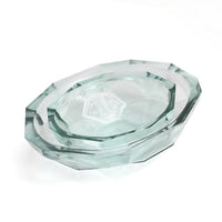 Bazar Bizar Plat de service En Verre Recyclé Origami Bowl Bleu Ø34 x H9 cm