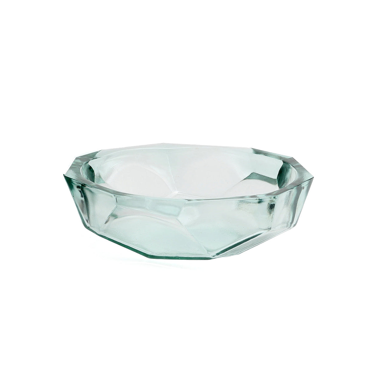 Bazar Bizar Gerecycleerde Glazen Schaal Origami Bowl Blauw Ø25 x H8 cm