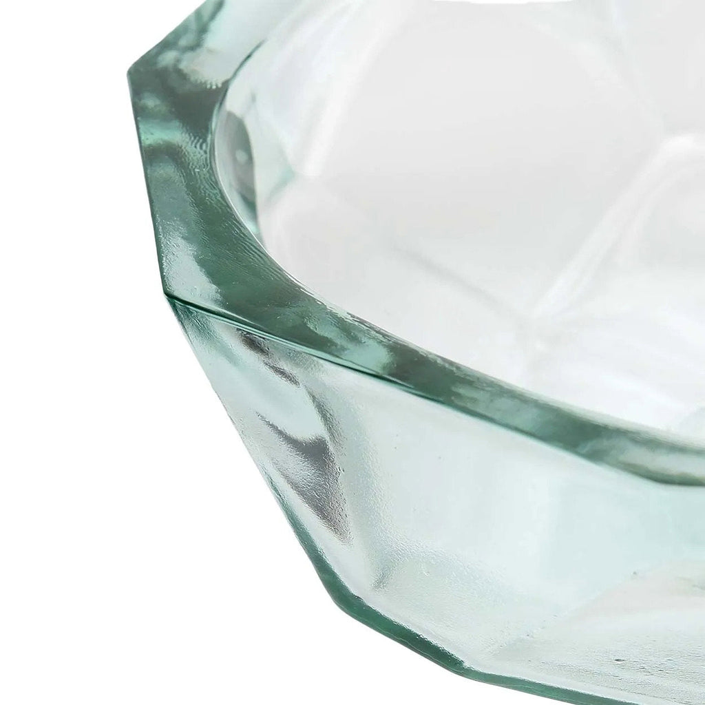 Bazar Bizar Plat de service En Verre Recyclé Origami Bowl Bleu Ø25 x H8 cm