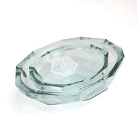 Bazar Bizar Plat de service En Verre Recyclé Origami Bowl Bleu Ø25 x H8 cm