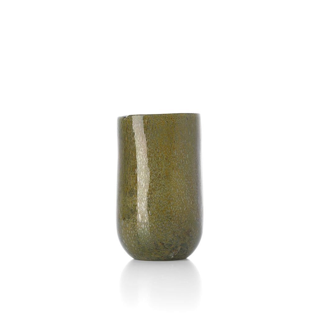 Bazar Bizar Glazen Vaas Forest Olijfgroen Ø13 x H22 cm