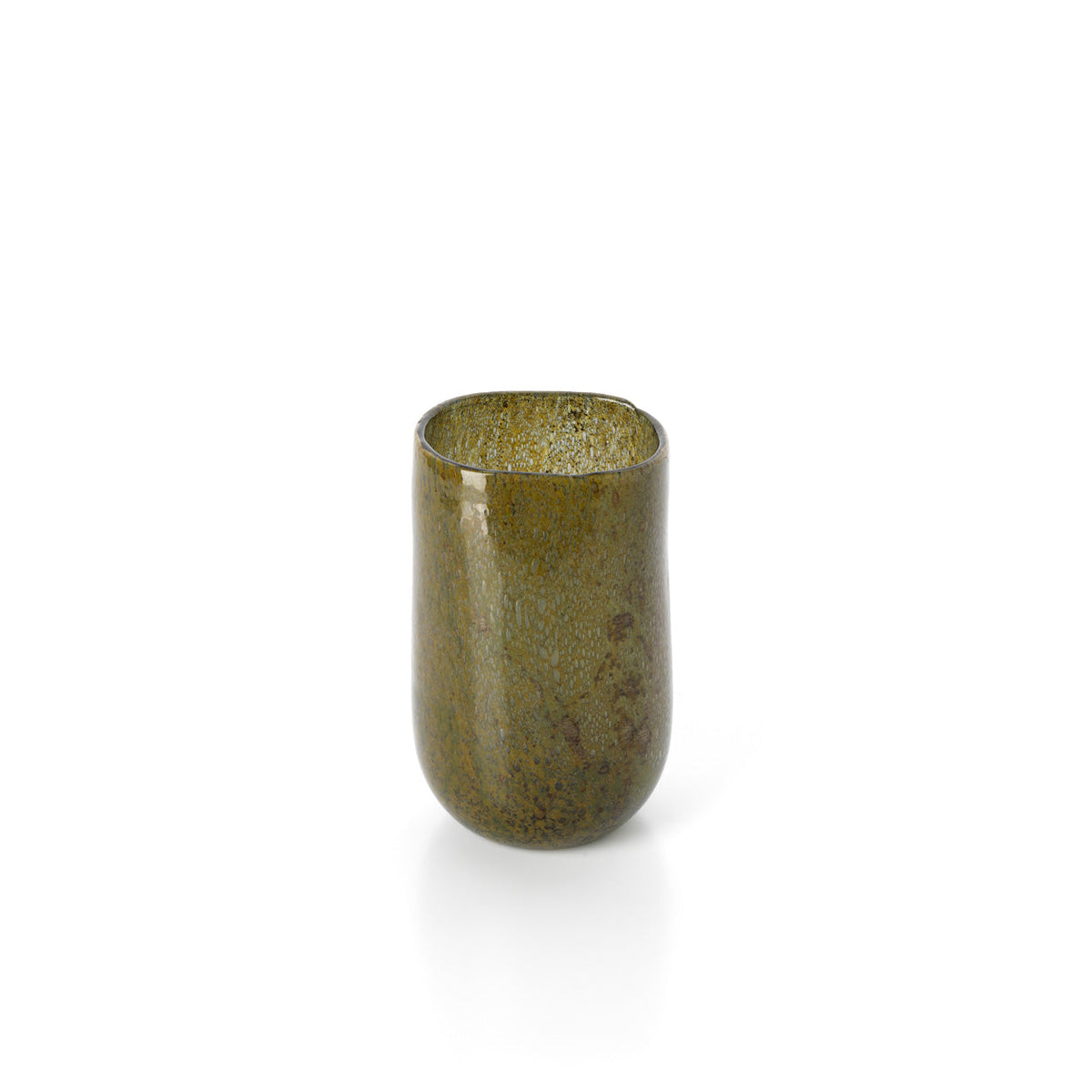 Bazar Bizar Glazen Vaas Forest Olijfgroen Ø13 x H22 cm