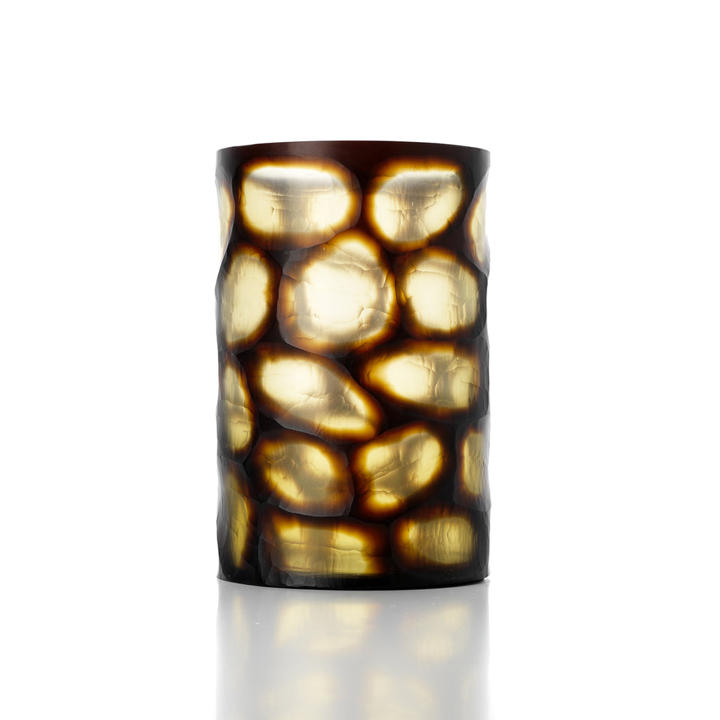 Bazar Bizar Glazen Vaas Golden Wave Honing Ø24 x H35 cm