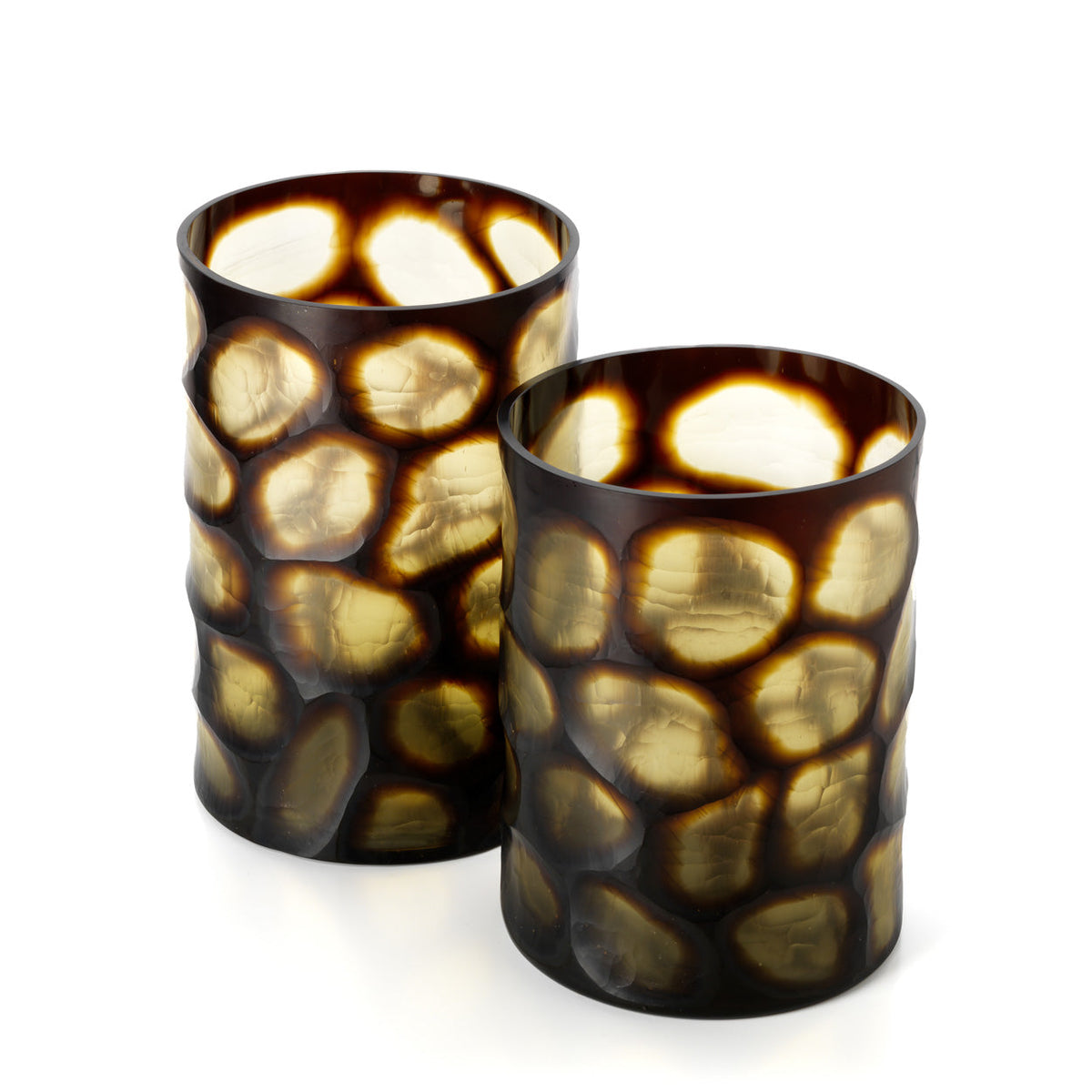 Bazar Bizar Glazen Vaas Golden Wave Honing Ø24 x H35 cm