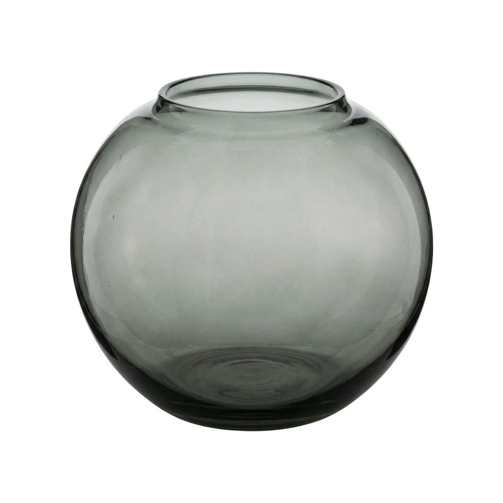 Bazar Bizar Glazen Vaas Jacqueline Rookgrijs Ø21 x H21 cm