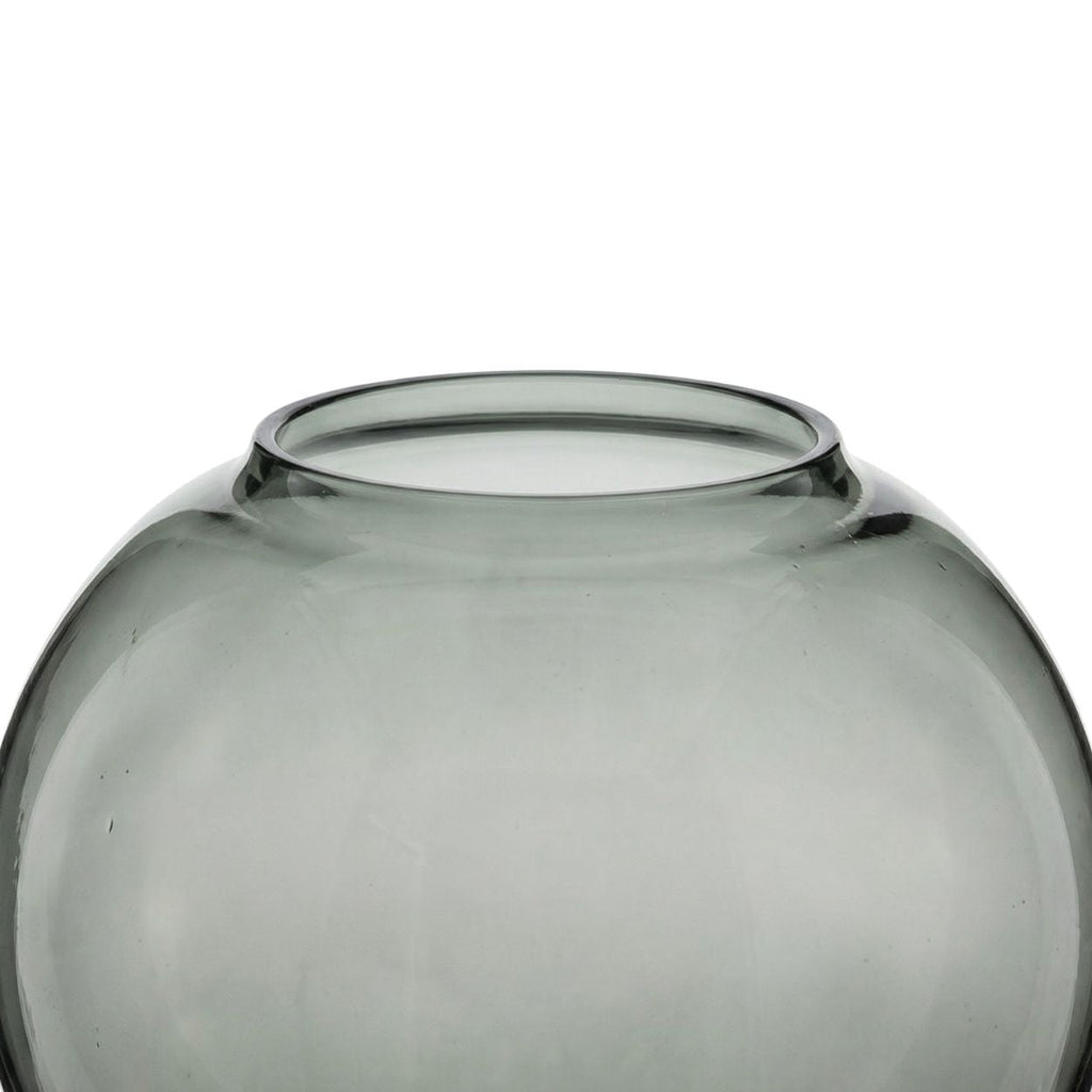 Bazar Bizar Glazen Vaas Jacqueline Rookgrijs Ø21 x H21 cm