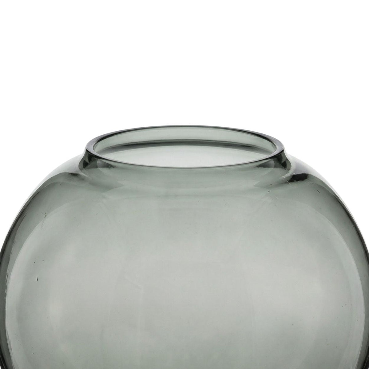Bazar Bizar Glazen Vaas Jacqueline Rookgrijs Ø21 x H21 cm