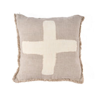 Bazar Bizar Housse de coussin En Lin Crossier Naturel/Blanc 50 x 50 cm