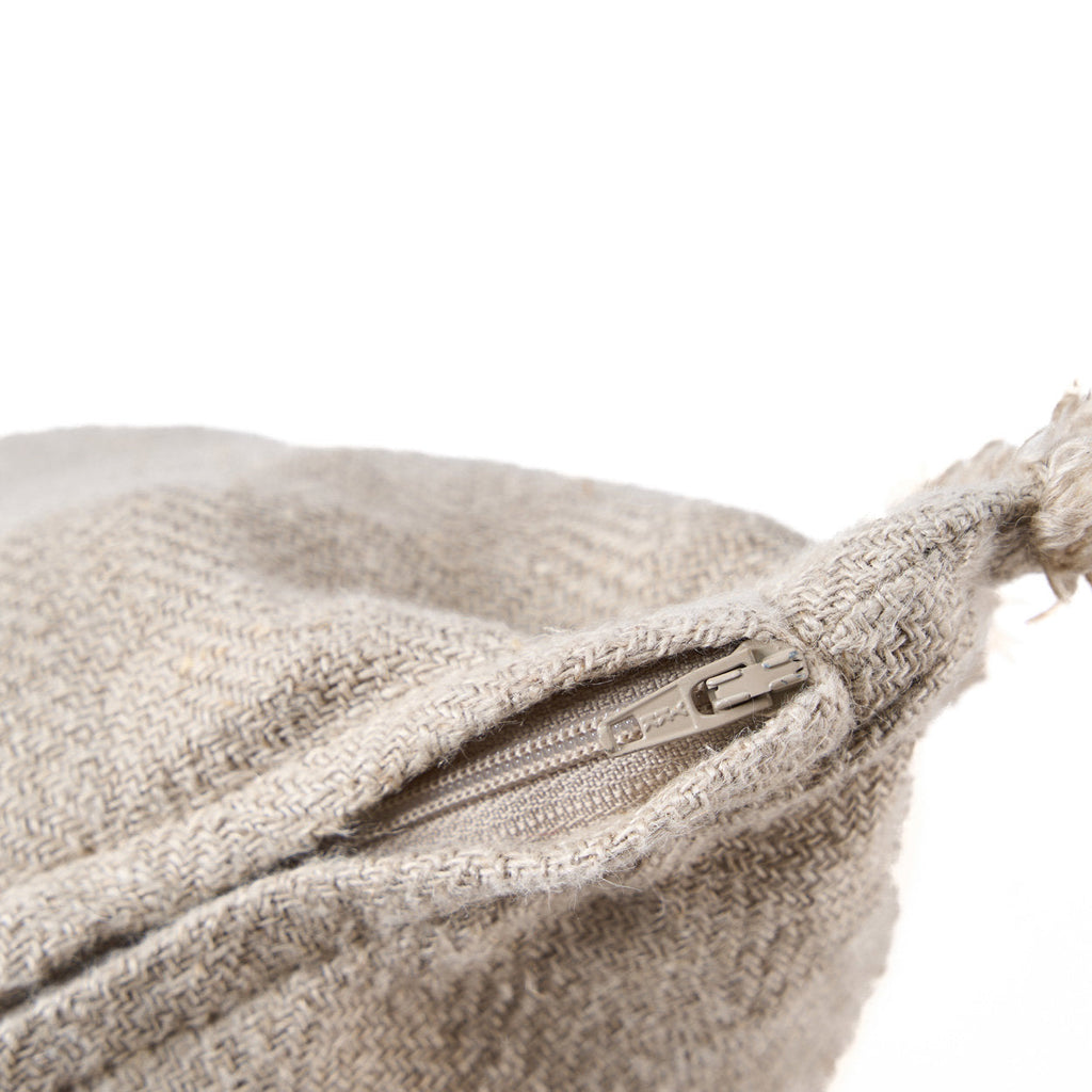 Bazar Bizar Housse de coussin En Lin Crossier Naturel/Blanc 50 x 50 cm