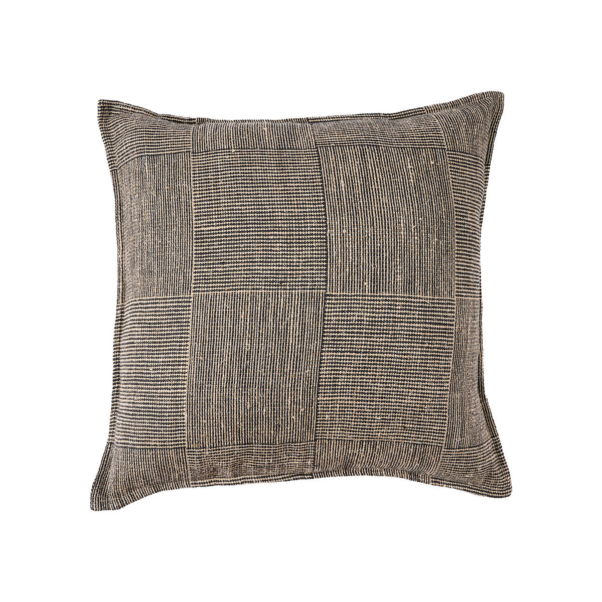 Bazar Bizar Housse de coussin En Lin Party Noir/Naturel 50 x 50 cm