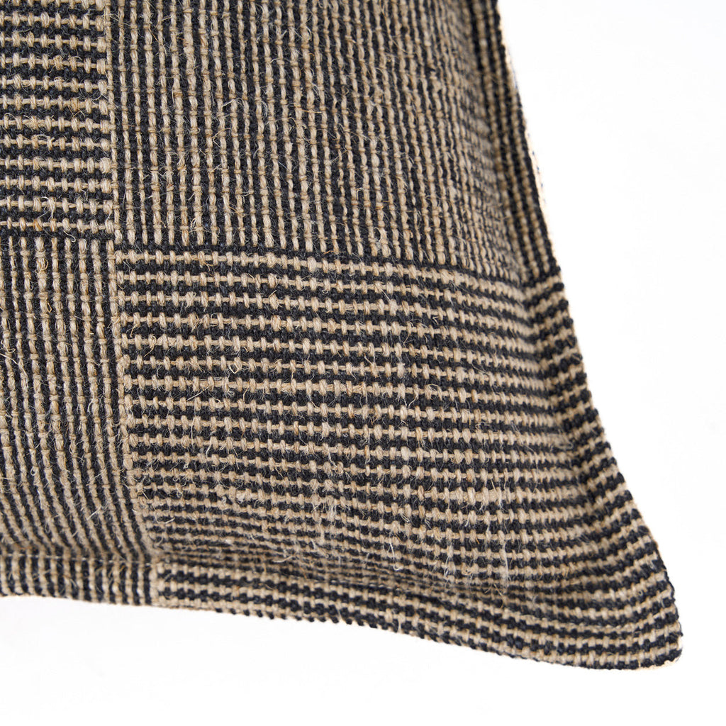 Bazar Bizar Housse de coussin En Lin Party Noir/Naturel 50 x 50 cm