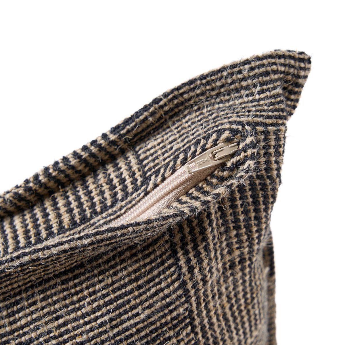 Bazar Bizar Housse de coussin En Lin Party Noir/Naturel 50 x 50 cm