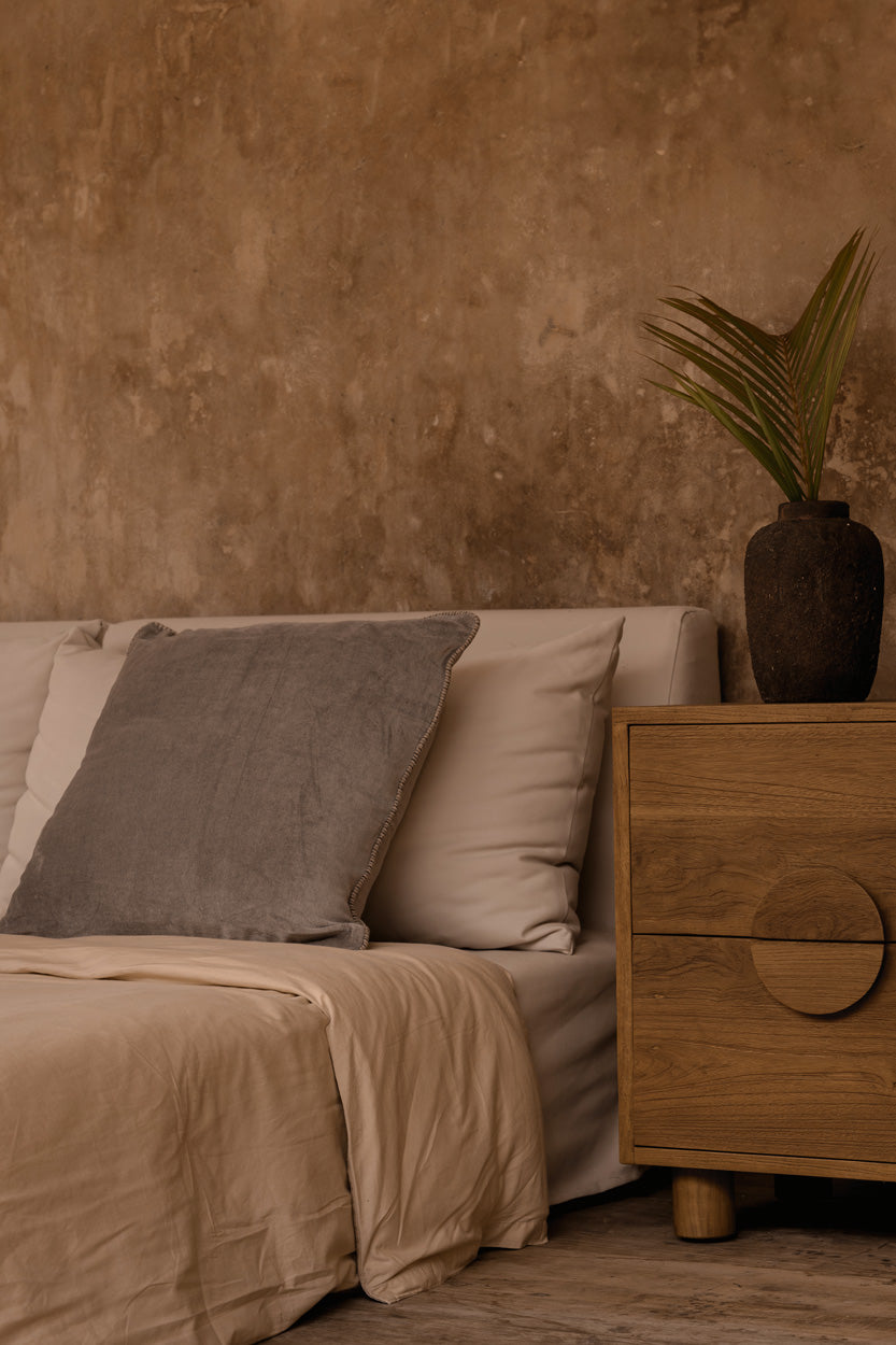 Bazar Bizar Housse de coussin En Velours Crush Gris 50 x 50 cm
