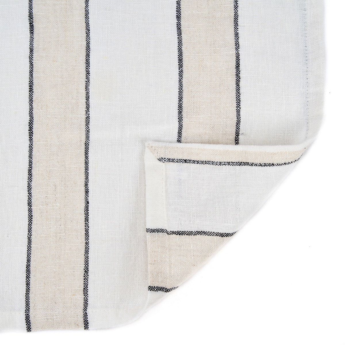 Bazar Bizar Linnen Servet Provence Naturel/Zwart/Wit 45 x 45 cm