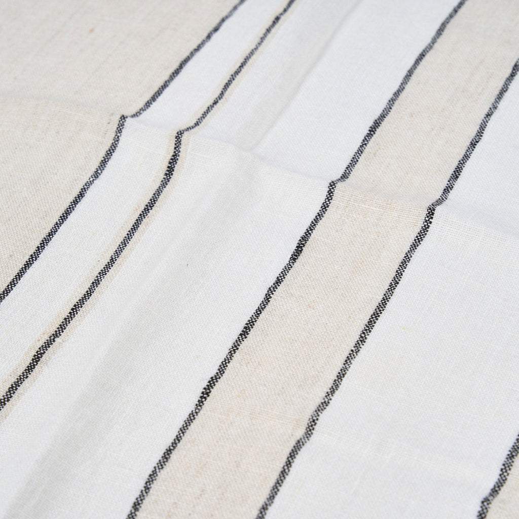 Bazar Bizar Linnen Servet Provence Naturel/Zwart/Wit 45 x 45 cm