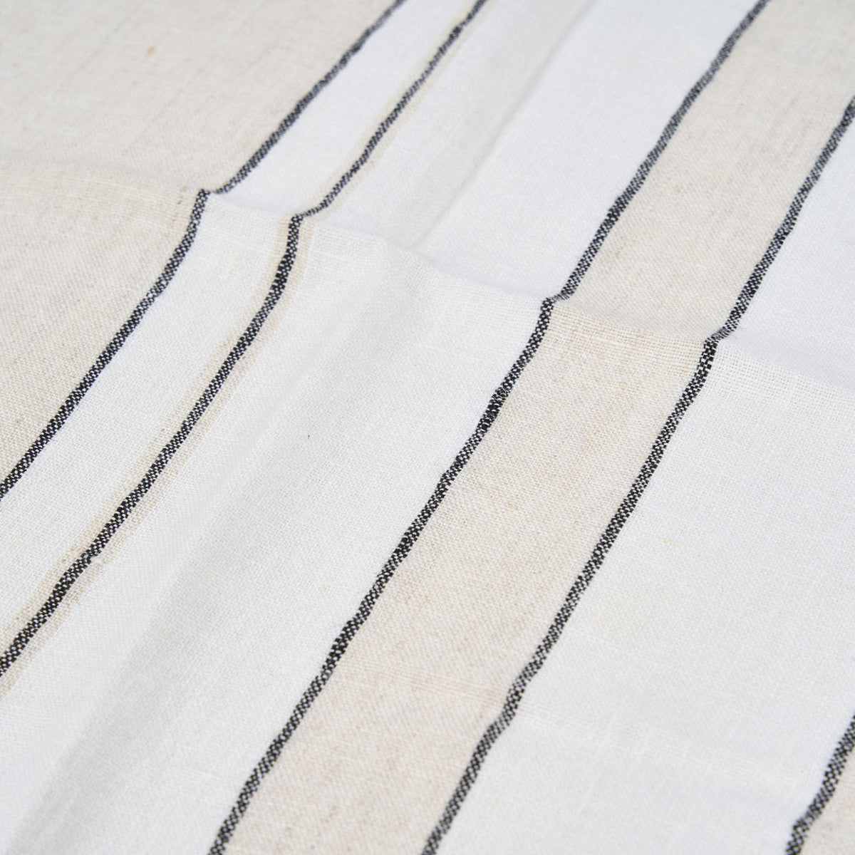 Bazar Bizar Linnen Servet Provence Naturel/Zwart/Wit 45 x 45 cm