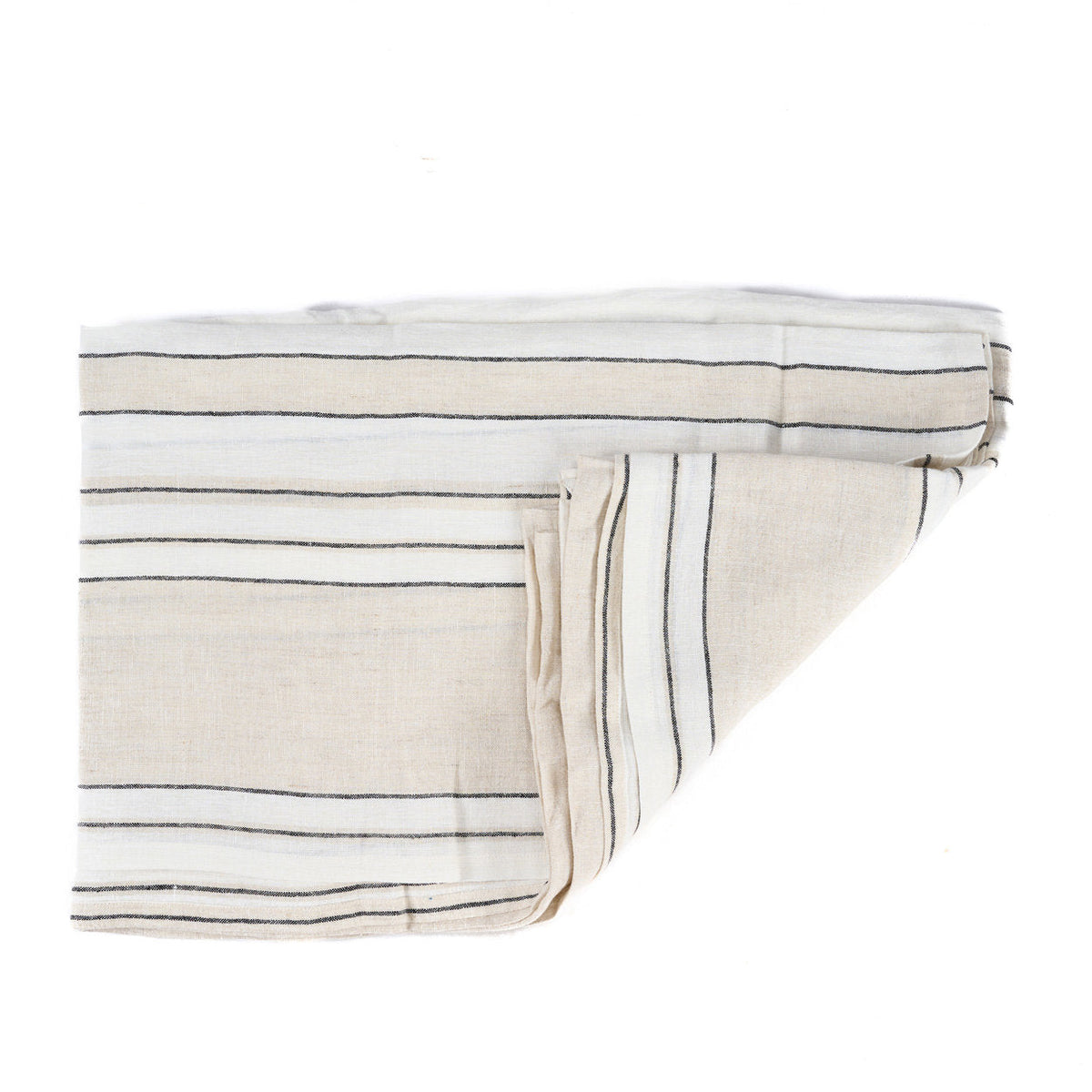 Bazar Bizar Linnen Tafelkleed Provence Naturel/Zwart/Wit 150 x 300 cm