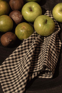 Bazar Bizar Linnen Servet Picnic Naturel/Zwart 45 x 45 cm