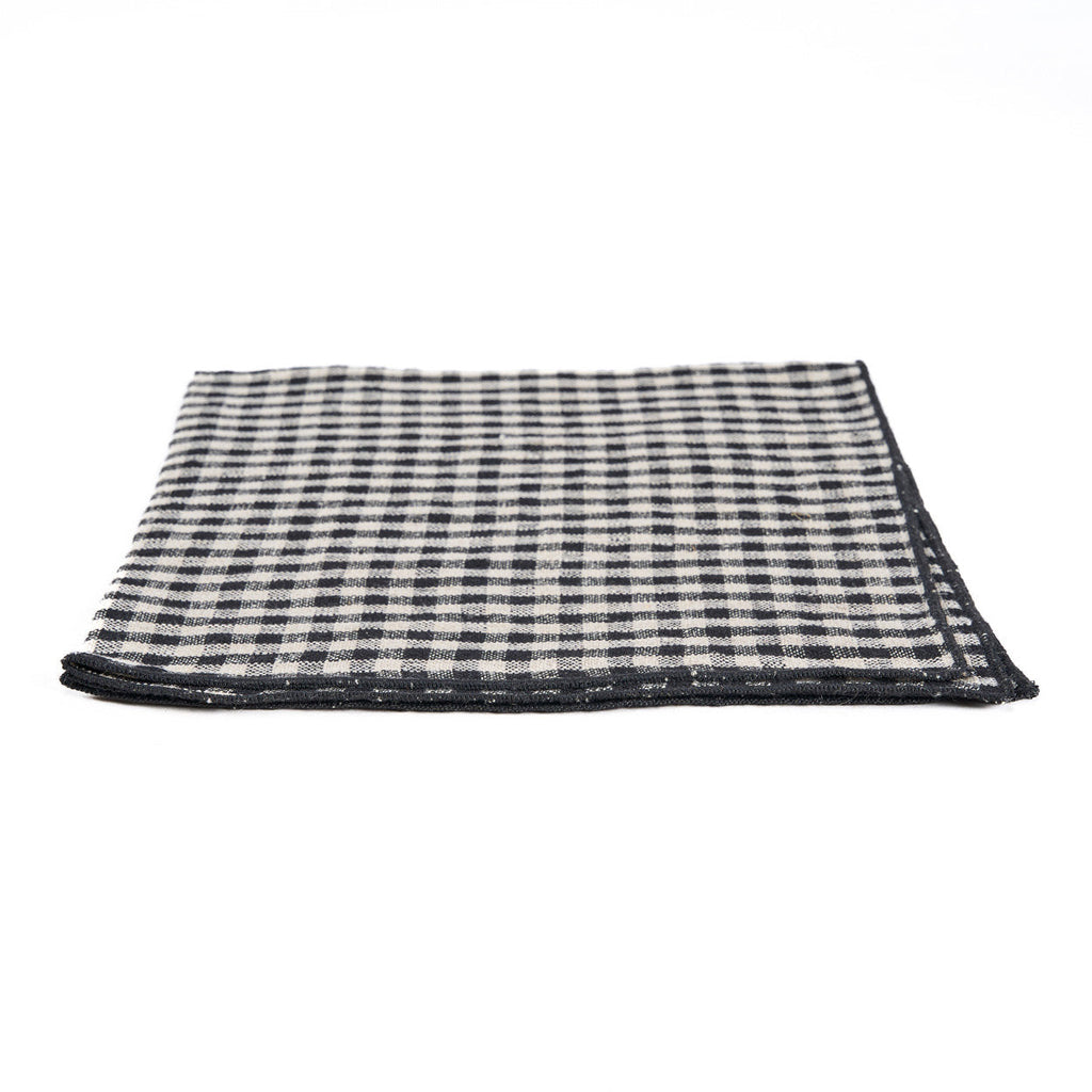 Bazar Bizar Linnen Servet Picnic Naturel/Zwart 45 x 45 cm