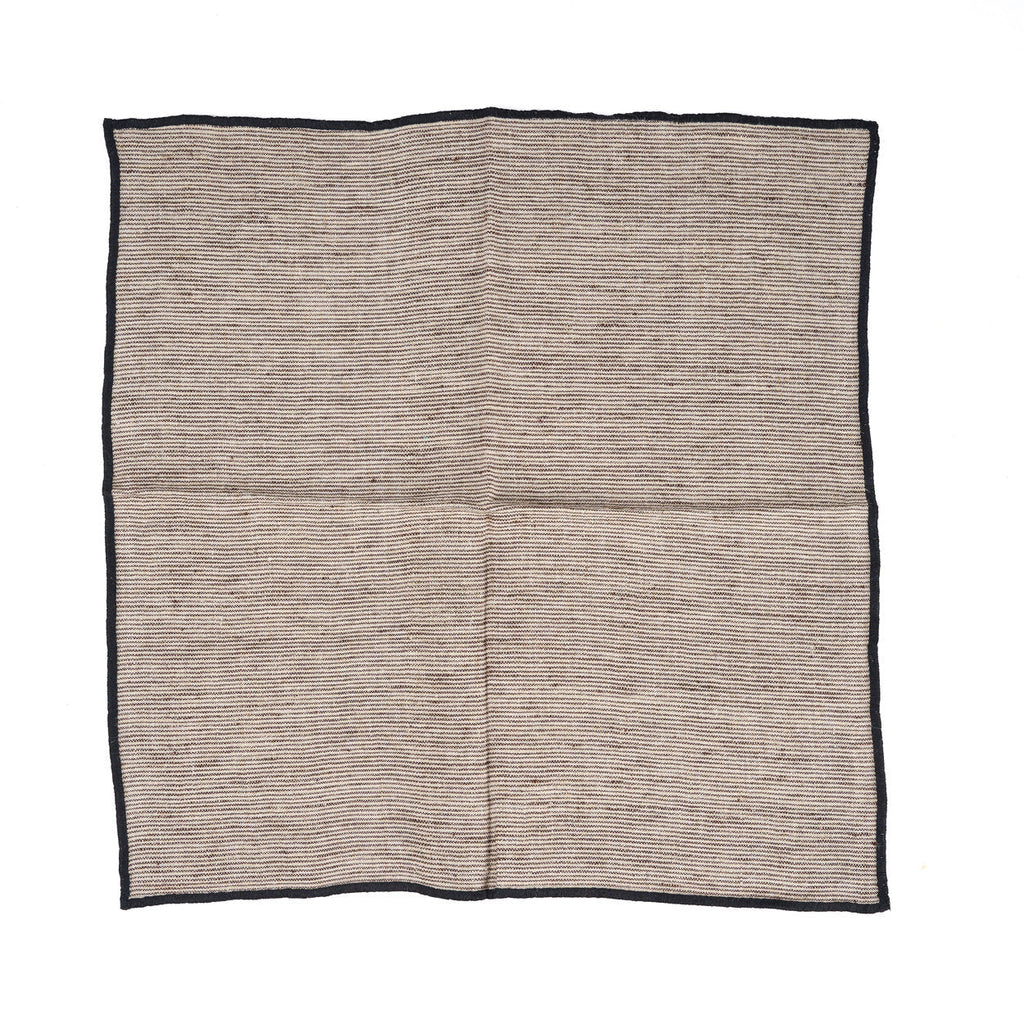 Bazar Bizar Linnen Servet Code Naturel/Zwart 45 x 45 cm