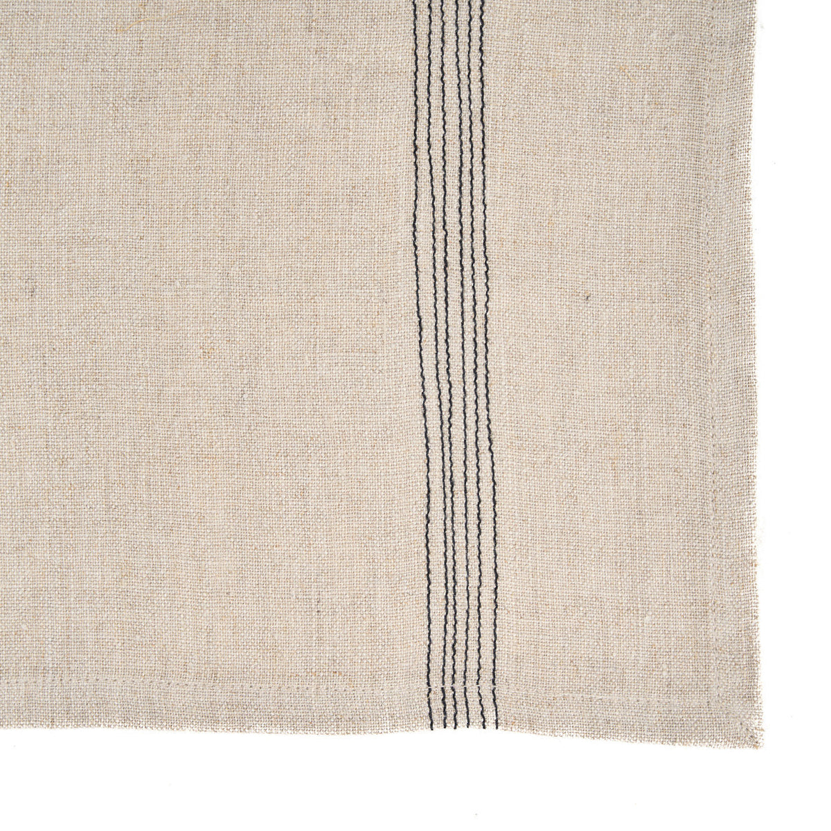 Bazar Bizar Linnen Servet Lint Biscuit Naturel/Zwart 45 x 45 cm