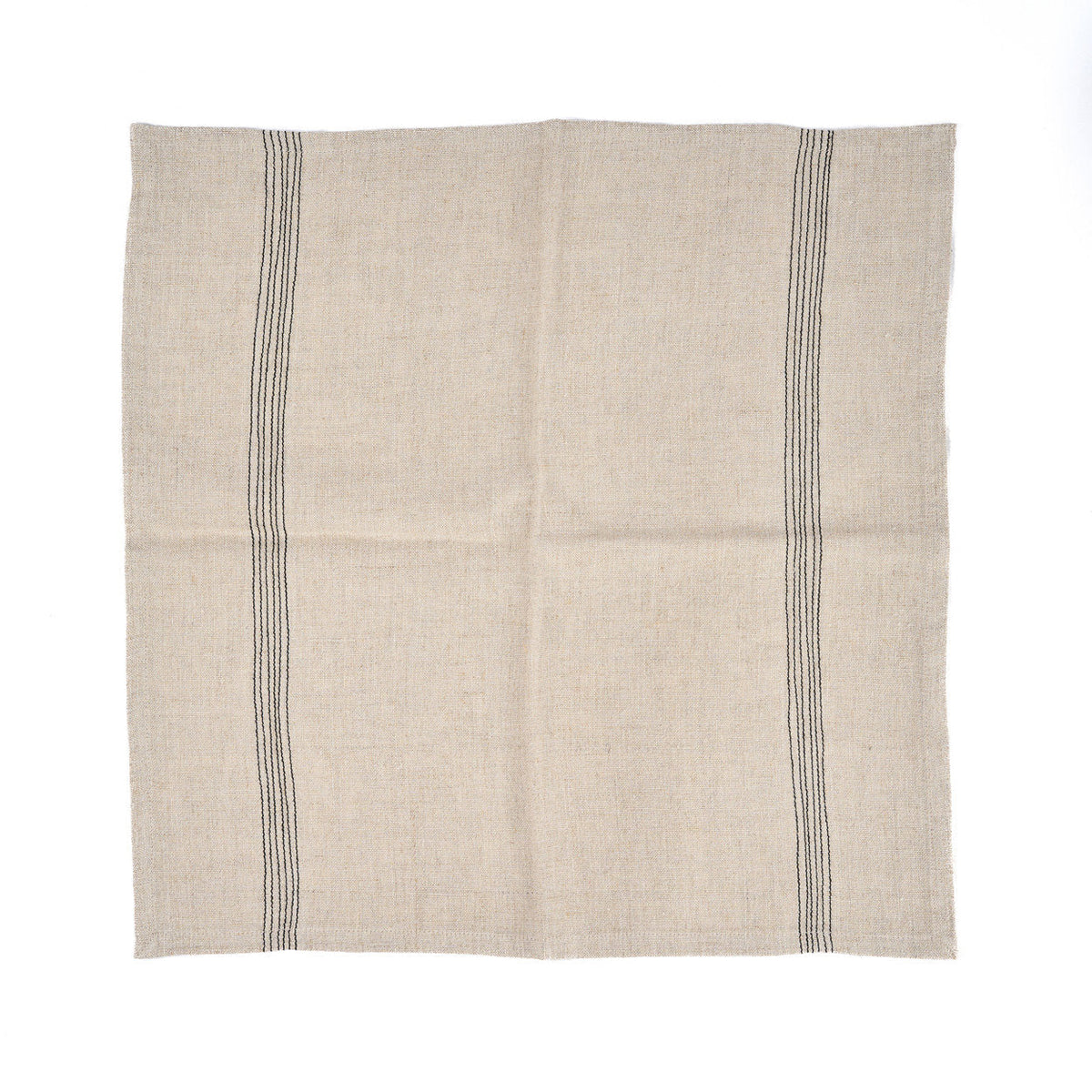 Bazar Bizar Linnen Servet Lint Biscuit Naturel/Zwart 45 x 45 cm