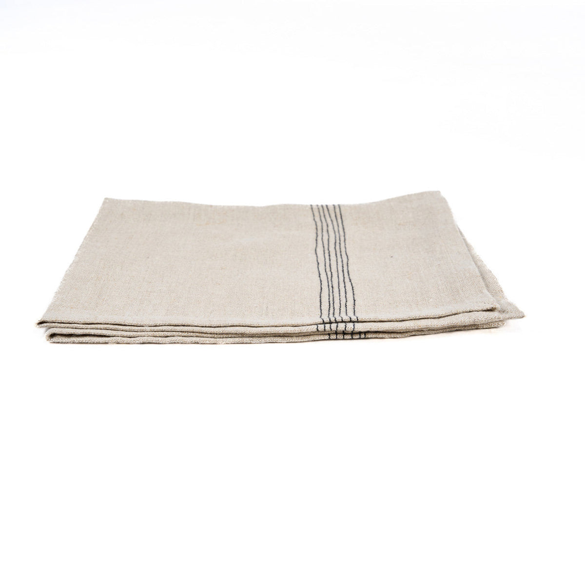 Bazar Bizar Linnen Servet Lint Biscuit Naturel/Zwart 45 x 45 cm