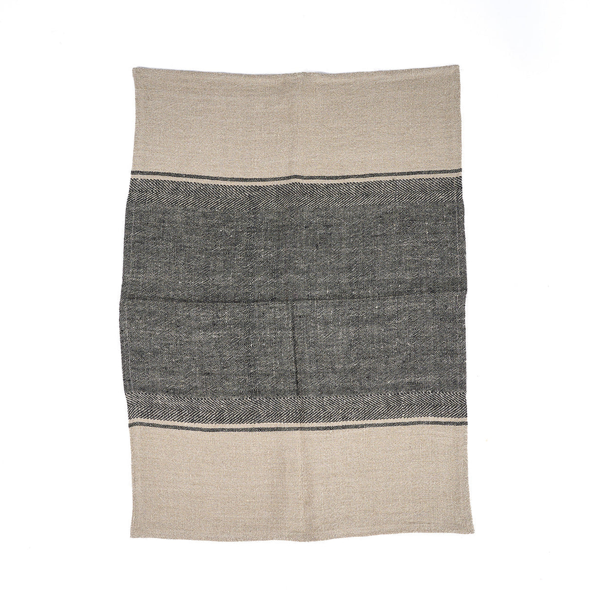 Bazar Bizar Linnen Keukenhanddoek Moody Naturel/Zwart 50 x 70 cm