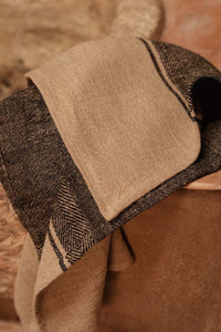 Bazar Bizar Linnen Keukenhanddoek Moody Naturel/Zwart 50 x 70 cm