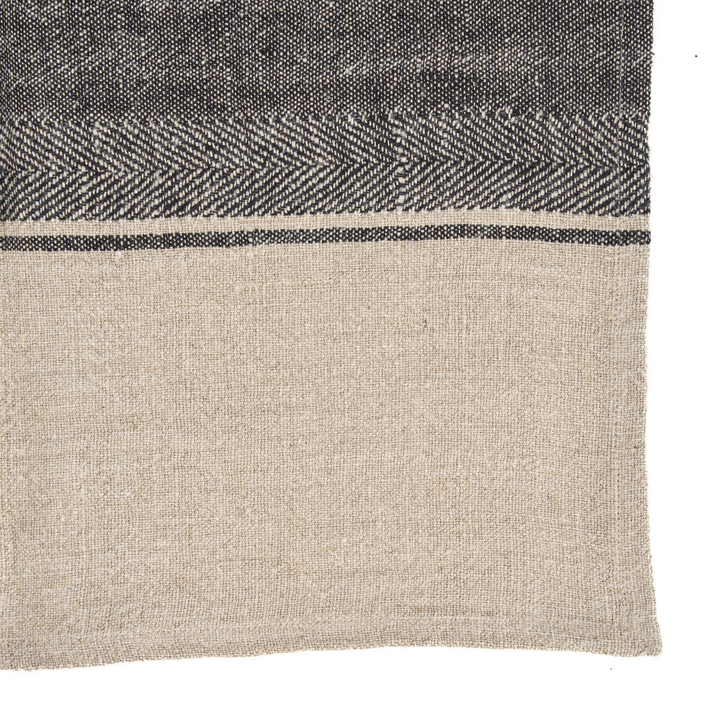 Bazar Bizar Linnen Keukenhanddoek Moody Naturel/Zwart 50 x 70 cm