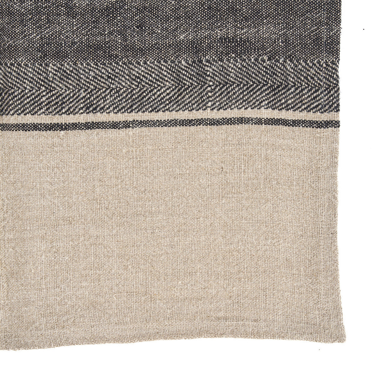 Bazar Bizar Linnen Keukenhanddoek Moody Naturel/Zwart 50 x 70 cm