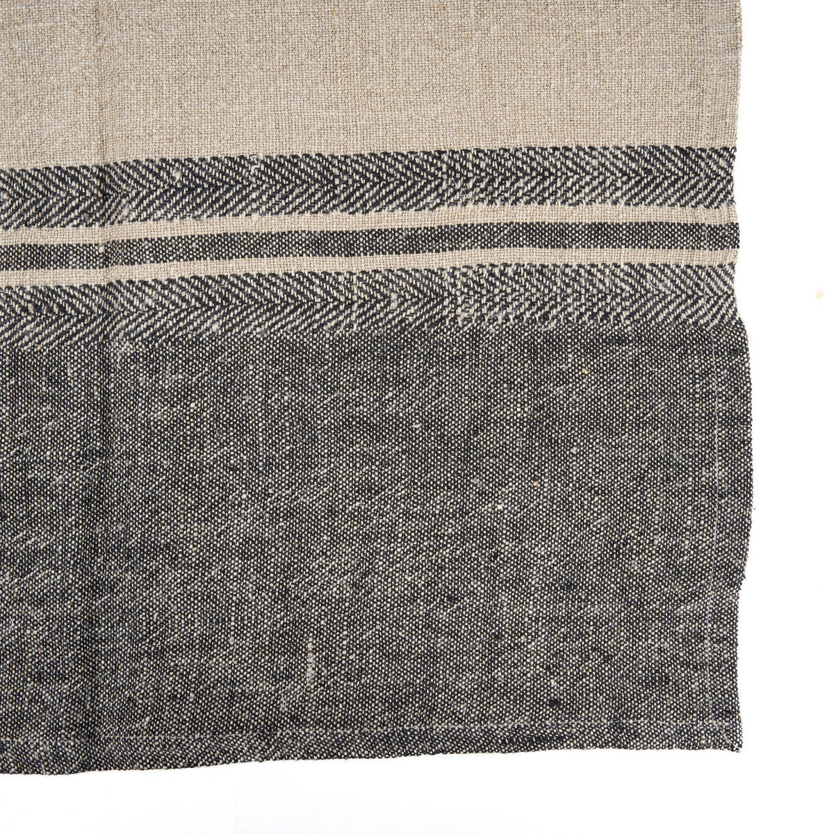 Bazar Bizar Linnen Keukenhanddoek Dash Naturel/Zwart 50 x 70 cm