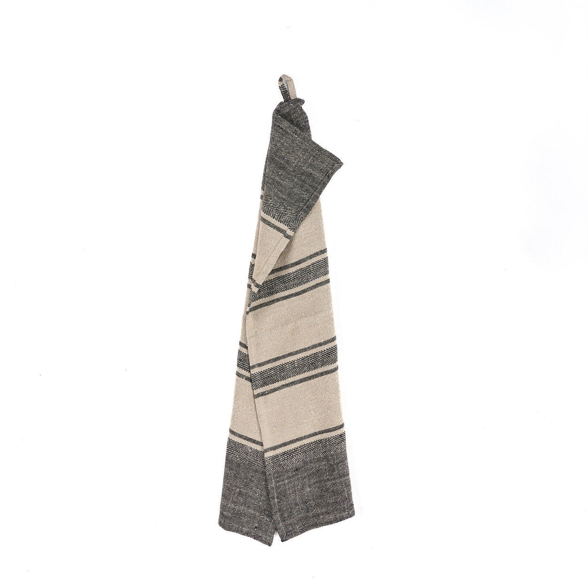Bazar Bizar Linnen Keukenhanddoek Smudge Naturel/Zwart 50 x 70 cm