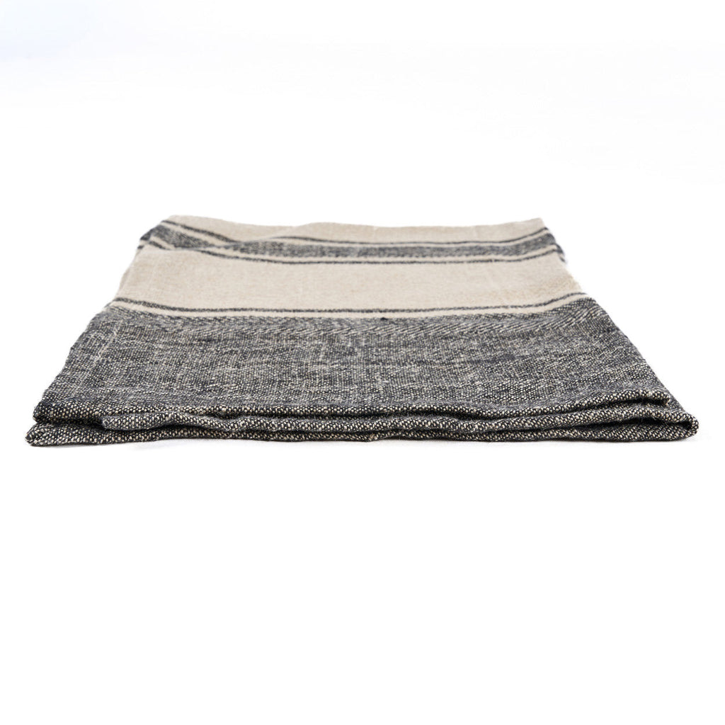 Bazar Bizar Linnen Keukenhanddoek Smudge Naturel/Zwart 50 x 70 cm