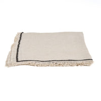 Bazar Bizar Linnen Servet Tuscany Naturel/Zwart 45 x 45 cm