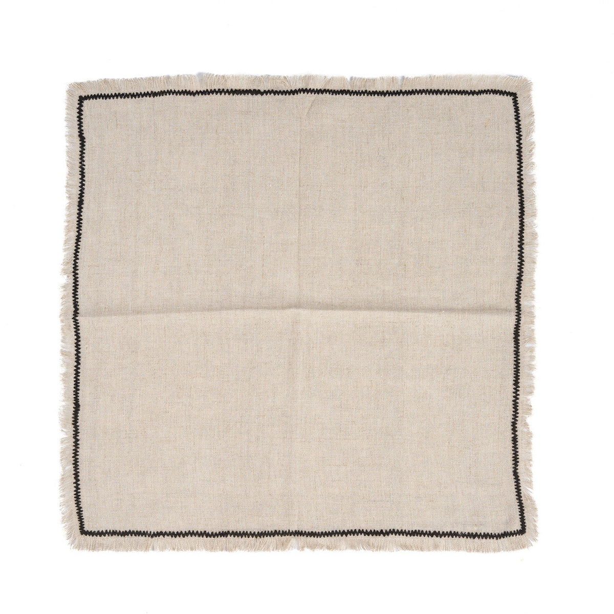 Bazar Bizar Linnen Servet Tuscany Naturel/Zwart 45 x 45 cm
