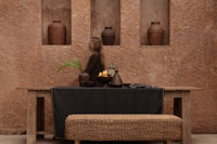 Bazar Bizar Linnen Tafelkleed Tuscany Zwart/Naturel 150 x 300 cm