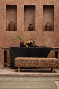 Bazar Bizar Linnen Tafelkleed Tuscany Zwart/Naturel 150 x 300 cm