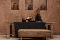 Bazar Bizar Linnen Tafelkleed Tuscany Zwart/Naturel 150 x 300 cm