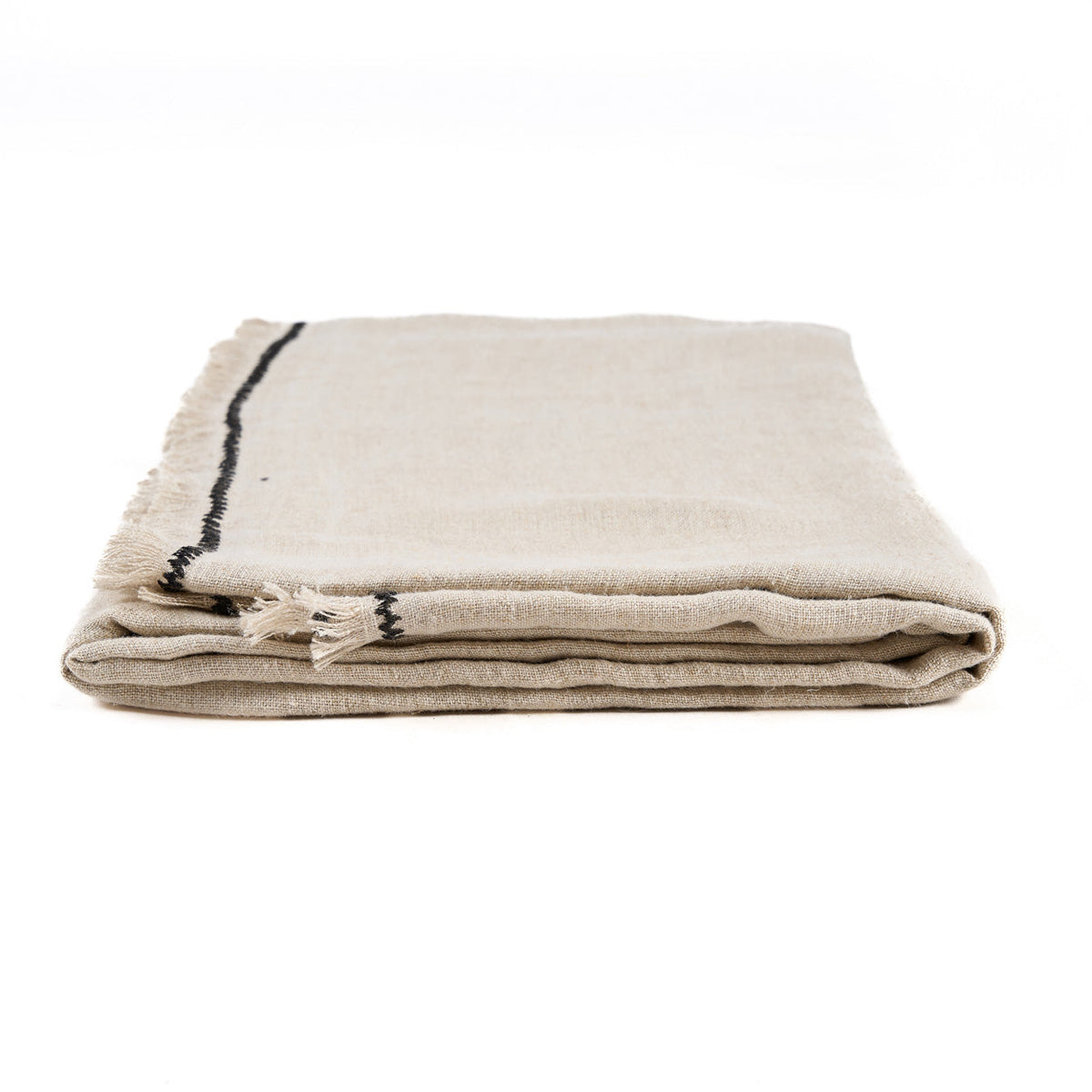 Bazar Bizar Linnen Tafelkleed Tuscany Naturel/Zwart 150 x 250 cm