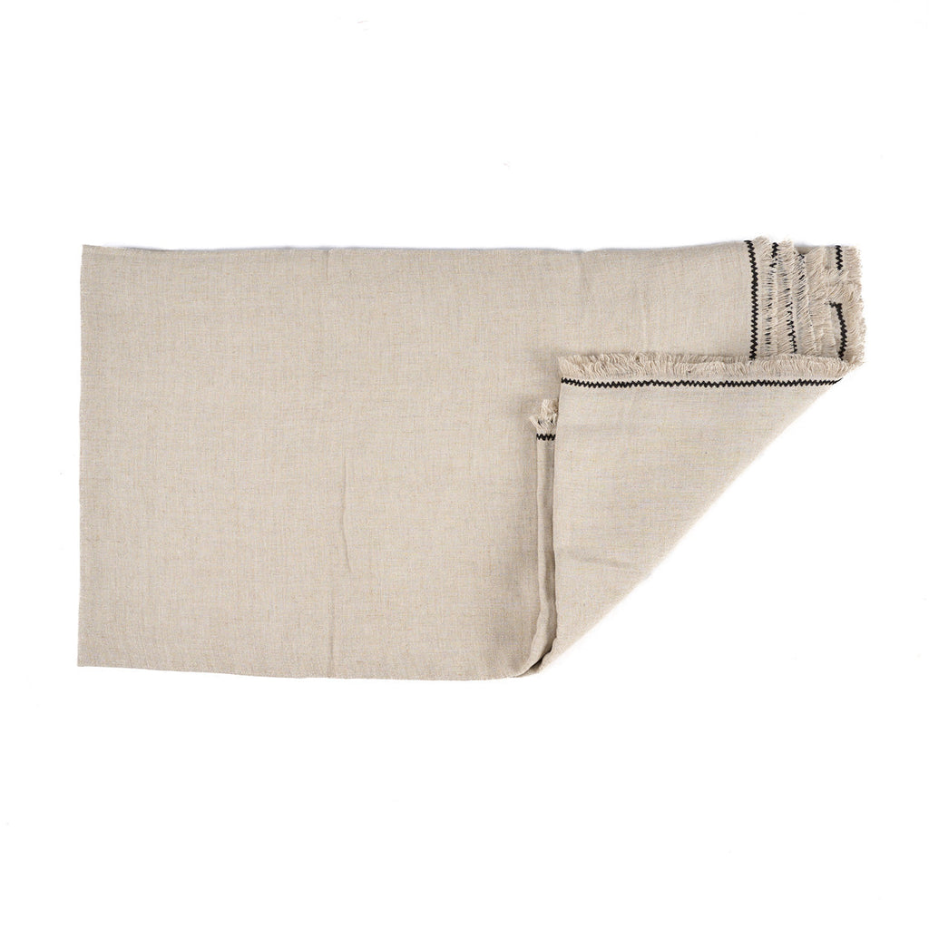 Bazar Bizar Linnen Tafelkleed Tuscany Naturel/Zwart 150 x 250 cm