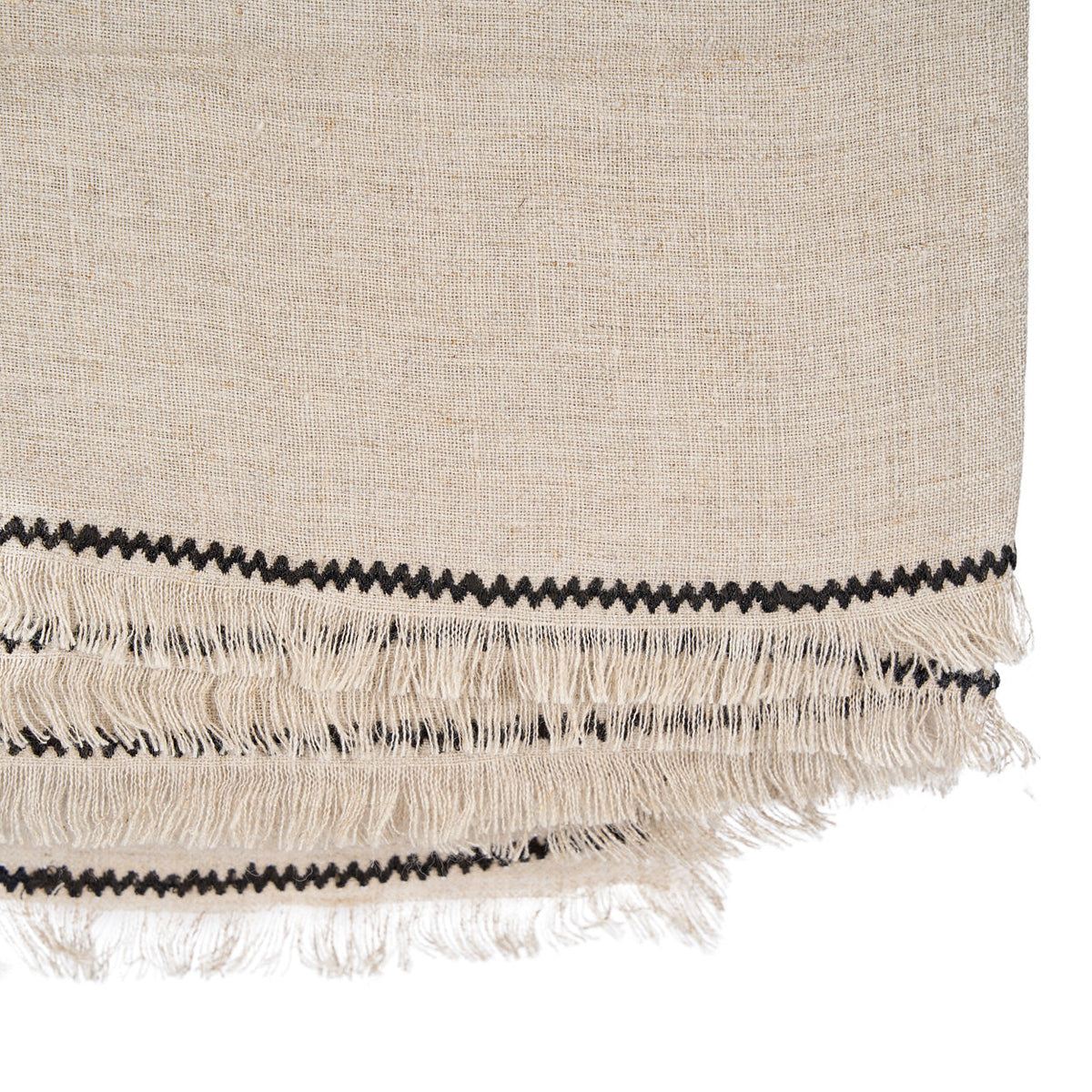 Bazar Bizar Linnen Tafelkleed Tuscany Naturel/Zwart 150 x 250 cm