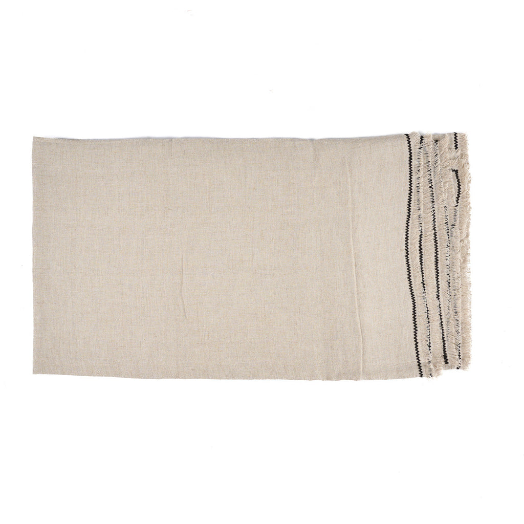 Bazar Bizar Linnen Tafelkleed Tuscany Naturel/Zwart 150 x 250 cm