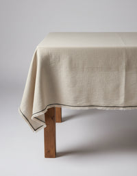Bazar Bizar Linnen Tafelkleed Tuscany Naturel/Zwart 150 x 300 cm