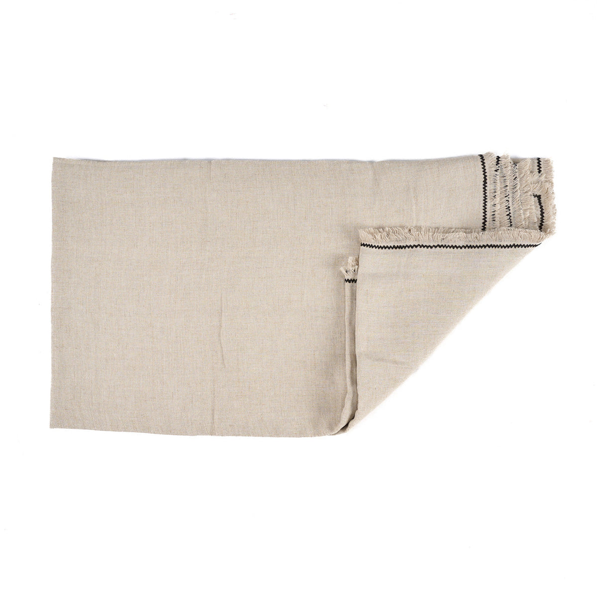 Bazar Bizar Linnen Tafelkleed Tuscany Naturel/Zwart 150 x 300 cm