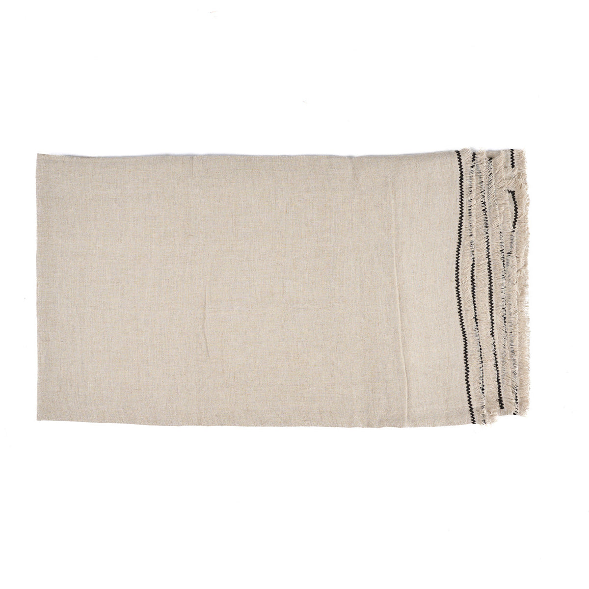 Bazar Bizar Linnen Tafelkleed Tuscany Naturel/Zwart 150 x 300 cm
