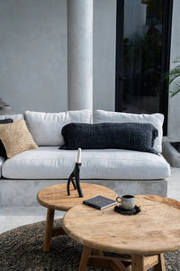 Bazar Bizar Housse de coussin En Coton Oh My Gee Noir/Bleu marine 100 x 35 cm
