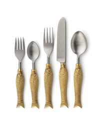 Bazar Bizar Messing Lepel Fish Goud L20 cm