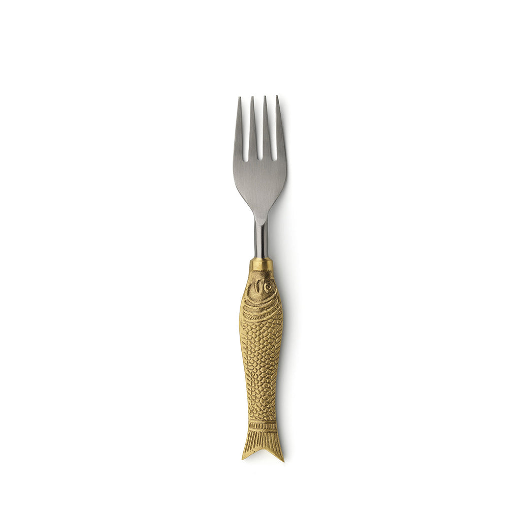 Bazar Bizar Messing Vork Fish Goud L18 cm